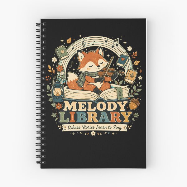 Item preview, Melody Library a musical book art in a fox theme designed and sold by Rally Forge.