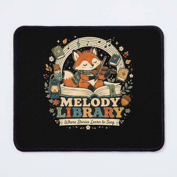 Item preview, Melody Library a musical book art in a fox theme designed and sold by Rally Forge.