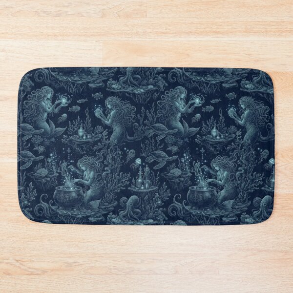 Item preview, Mermaid Witch Coven Underwater Coral Cauldron Bioluminescent Deep Sea Fantasy Toile designed and sold by StickyGuys.