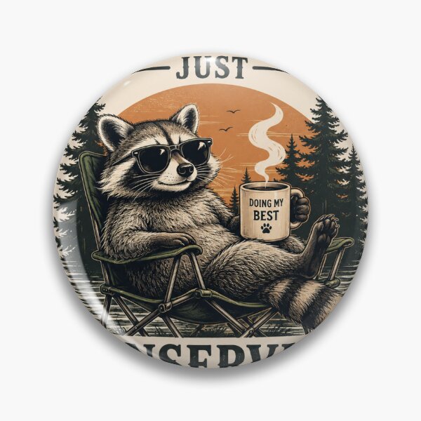 Item preview, Racoon with Coffee Conserving Energy designed and sold by ErikLaRDesigns.