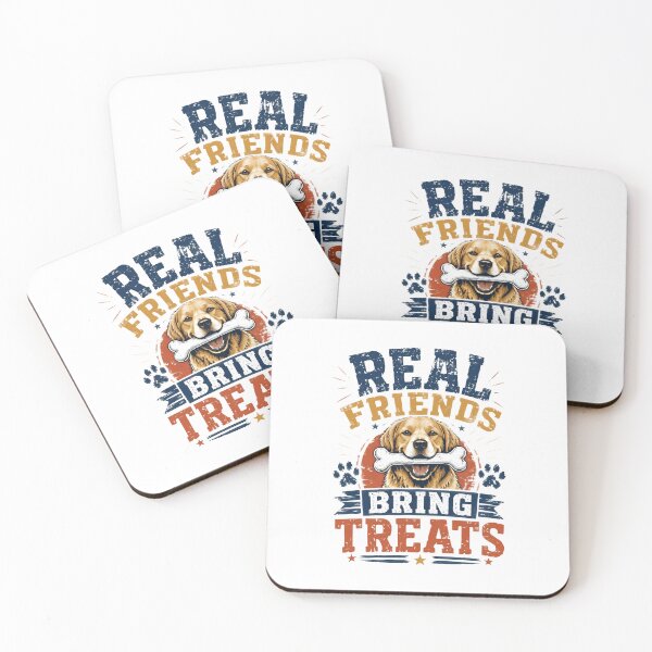 Item preview, Real Friends Bring Treats Dog Golden Retriever Bone Funny designed and sold by SoyLamderma.