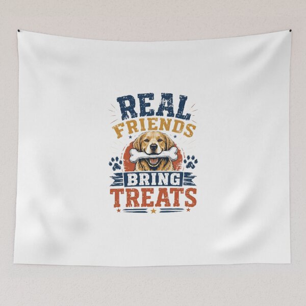 Item preview, Real Friends Bring Treats Dog Golden Retriever Bone Funny designed and sold by SoyLamderma.