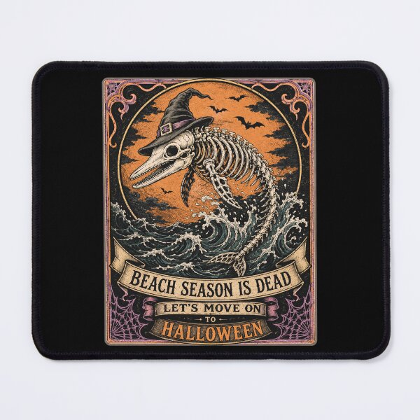 Item preview, Beach Season Is Dead Let's Move On To Halloween - Spooky Skeleton Dolphin Design designed and sold by tellia-kallisto.