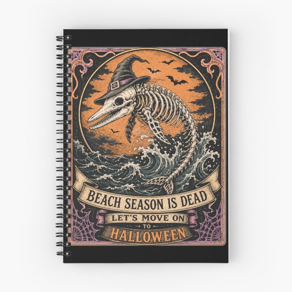 Item preview, Beach Season Is Dead Let's Move On To Halloween - Spooky Skeleton Dolphin Design designed and sold by tellia-kallisto.