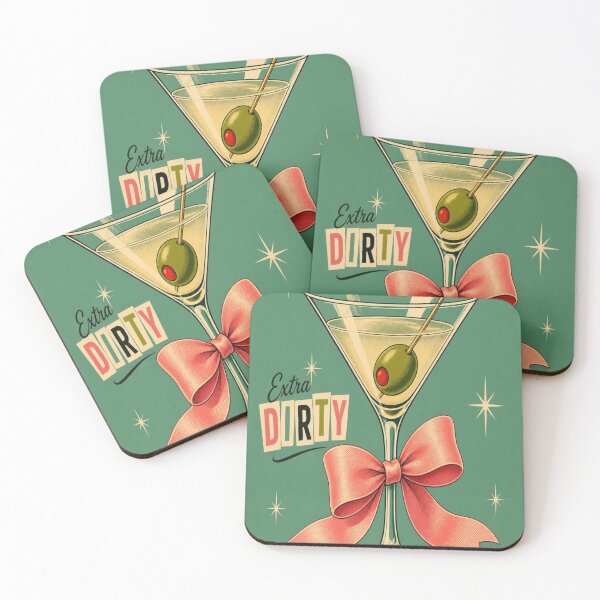 Item preview, Quirky Retro Martini Cocktail Glass Pink Ribbon Kitchen Pop Art designed and sold by Gameshalah's Designs Hub.