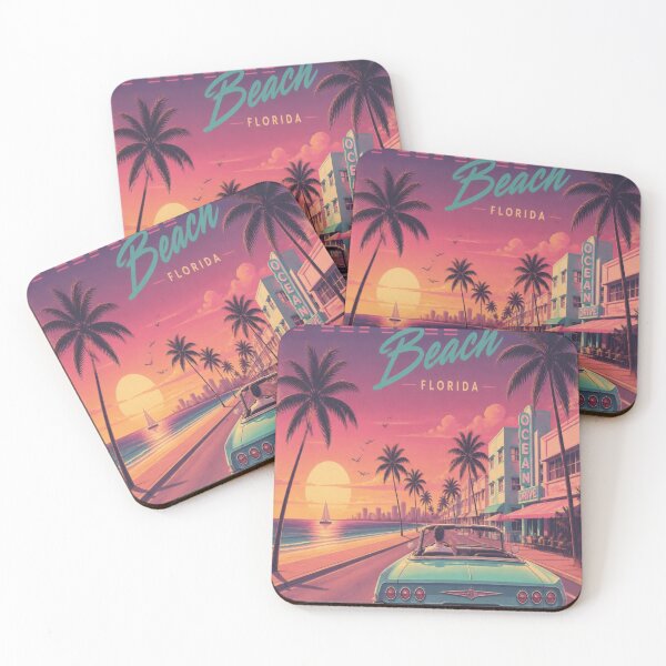 Item preview, 1980s Retro Synthwave Convertible Beach Drive Sunset Poster designed and sold by Gameshalah's Designs Hub.