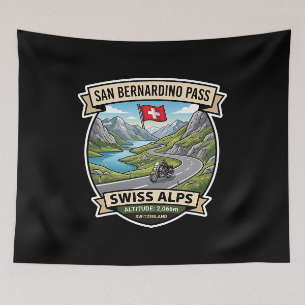 Item preview, San Bernardino Pass Switzerland Scenic Alpine Road Graphic designed and sold by enzoade.