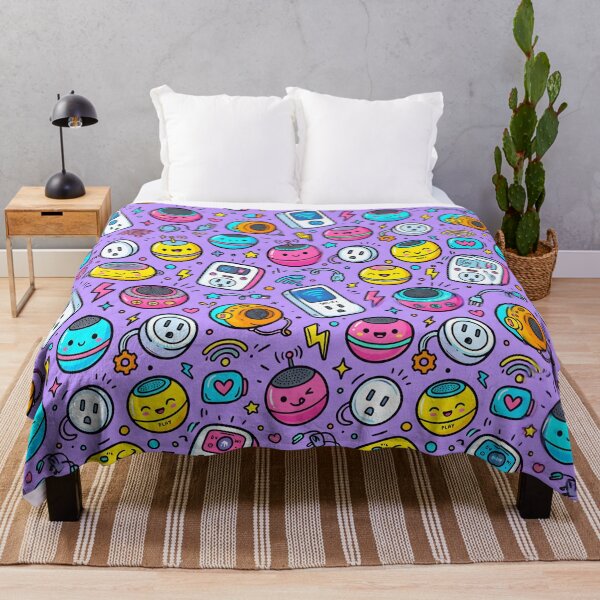 Item preview, Kawaii Smart Plugs and Speakers Colorful Seamless Pattern designed and sold by SplashTastic.