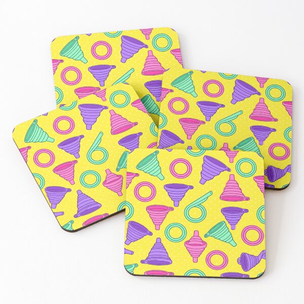 Item preview, Funky Collapsible Funnels and Rings Bright Yellow Pattern designed and sold by SplashTastic.