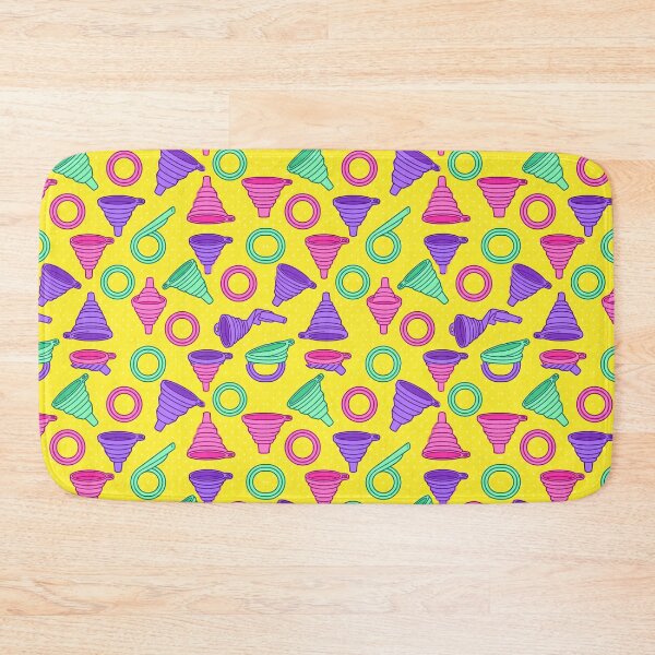 Item preview, Funky Collapsible Funnels and Rings Bright Yellow Pattern designed and sold by SplashTastic.