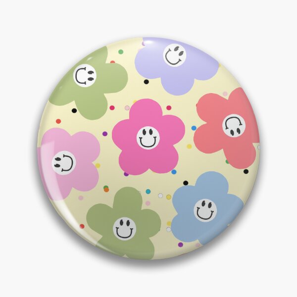 Item preview, Groovy Retro Pastel Smiley Daisy Flower Pattern designed and sold by SeJaa.