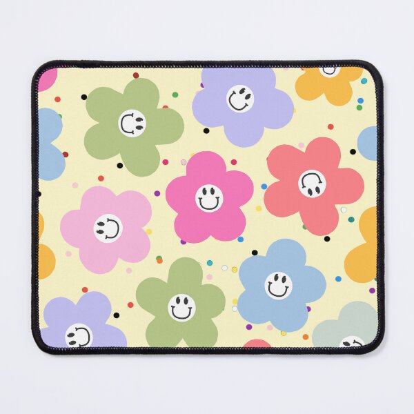 Item preview, Groovy Retro Pastel Smiley Daisy Flower Pattern designed and sold by SeJaa.