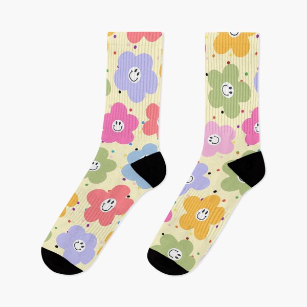 Item preview, Groovy Retro Pastel Smiley Daisy Flower Pattern designed and sold by SeJaa.