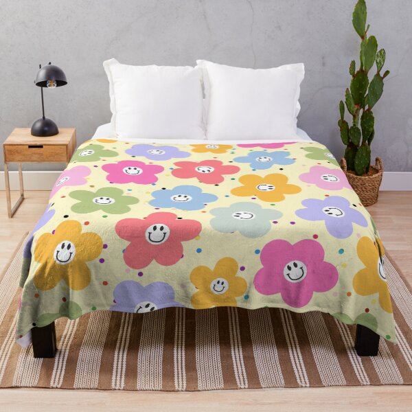 Item preview, Groovy Retro Pastel Smiley Daisy Flower Pattern designed and sold by SeJaa.