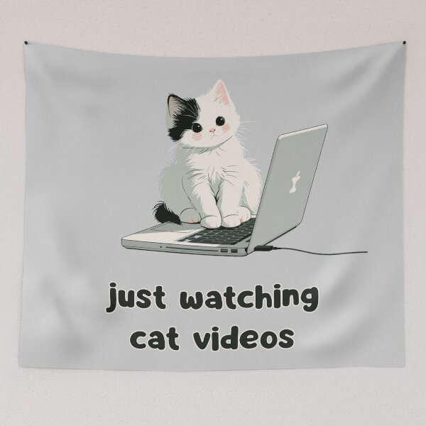 Item preview, Just watching cat videos designed and sold by bubblyrainbow.