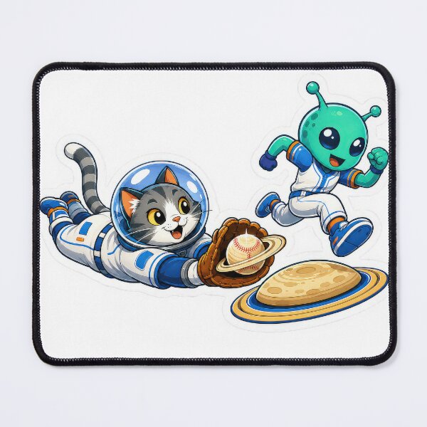 Item preview, Space Cat Alien Baseball Sticker designed and sold by Grafititee.
