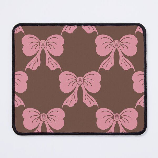 Item preview, Large Pink Coquette Bows Mocha Brown Preppy Ribbon Pattern designed and sold by DColourMuse.