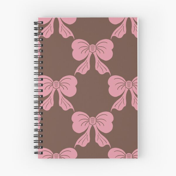 Item preview, Large Pink Coquette Bows Mocha Brown Preppy Ribbon Pattern designed and sold by DColourMuse.