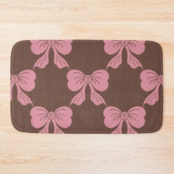 Item preview, Large Pink Coquette Bows Mocha Brown Preppy Ribbon Pattern designed and sold by DColourMuse.