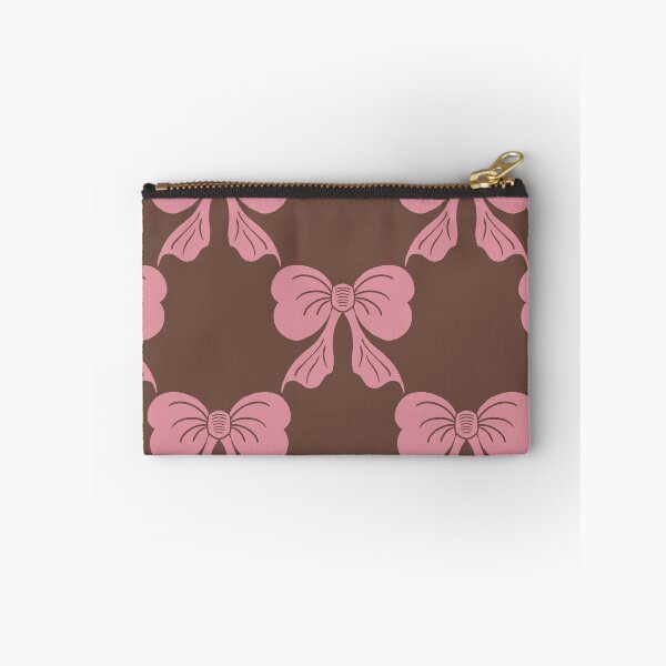 Item preview, Large Pink Coquette Bows Mocha Brown Preppy Ribbon Pattern designed and sold by DColourMuse.