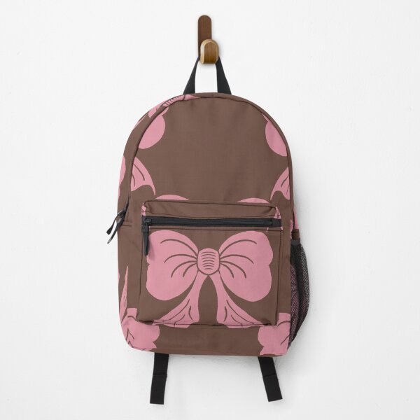 Item preview, Large Pink Coquette Bows Mocha Brown Preppy Ribbon Pattern designed and sold by DColourMuse.