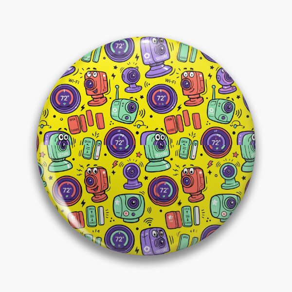 Item preview, Cute Smart Security Gadgets Bright Yellow Doodle Pattern designed and sold by SplashTastic.