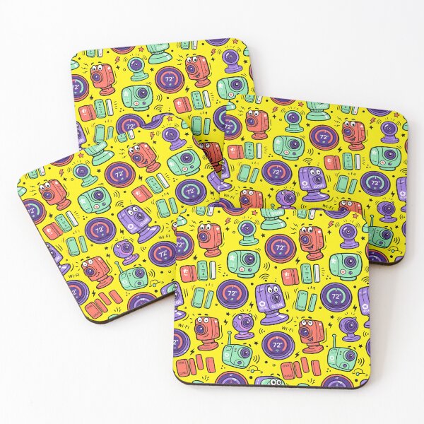 Item preview, Cute Smart Security Gadgets Bright Yellow Doodle Pattern designed and sold by SplashTastic.