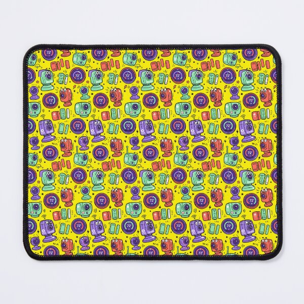 Item preview, Cute Smart Security Gadgets Bright Yellow Doodle Pattern designed and sold by SplashTastic.