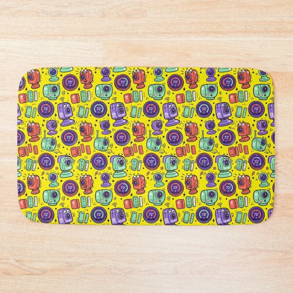 Item preview, Cute Smart Security Gadgets Bright Yellow Doodle Pattern designed and sold by SplashTastic.