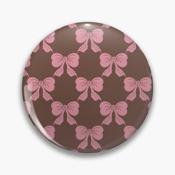 Item preview, Medium Pink Coquette Bows Mocha Brown Preppy Ribbon Pattern designed and sold by DColourMuse.