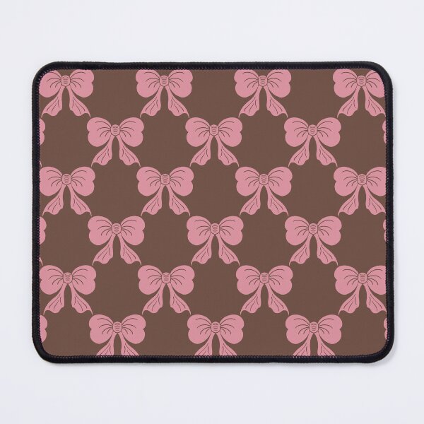 Item preview, Medium Pink Coquette Bows Mocha Brown Preppy Ribbon Pattern designed and sold by DColourMuse.