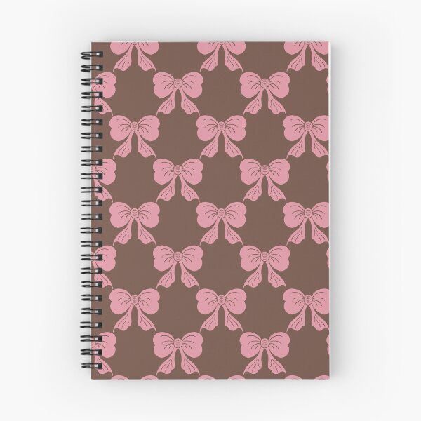 Item preview, Medium Pink Coquette Bows Mocha Brown Preppy Ribbon Pattern designed and sold by DColourMuse.