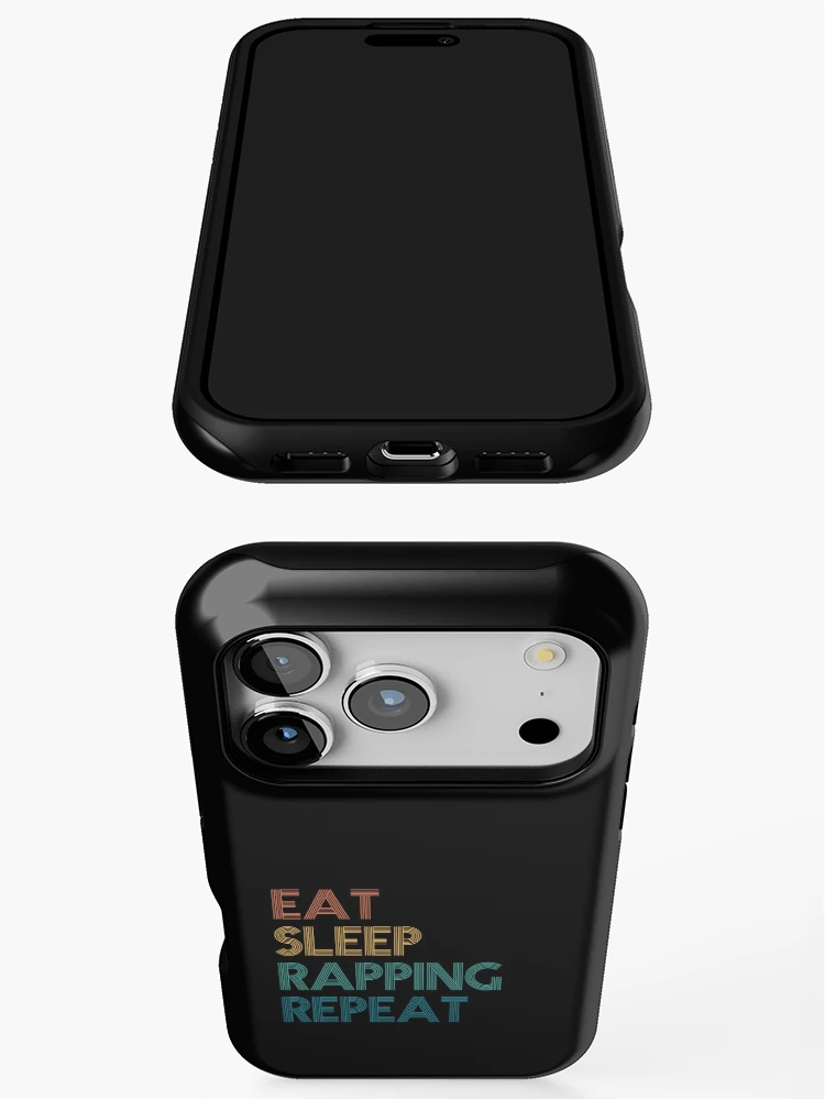 Thumbnail 3 of 4, iPhone Case, Eat Sleep Rapping Repeat - Gift For Rapping Fans designed and sold by kindxinn.