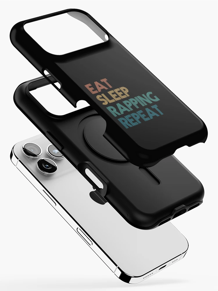 Thumbnail 2 of 4, iPhone Case, Eat Sleep Rapping Repeat - Gift For Rapping Fans designed and sold by kindxinn.