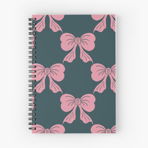 Item preview, Large Pink Coquette Bows Dark Teal Preppy Ribbon Pattern designed and sold by DColourMuse.