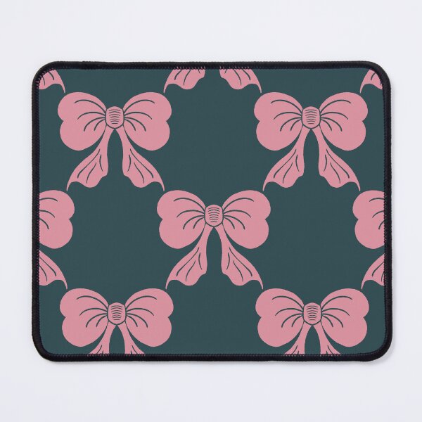 Item preview, Large Pink Coquette Bows Dark Teal Preppy Ribbon Pattern designed and sold by DColourMuse.