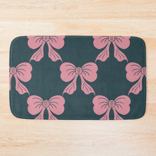 Item preview, Large Pink Coquette Bows Dark Teal Preppy Ribbon Pattern designed and sold by DColourMuse.