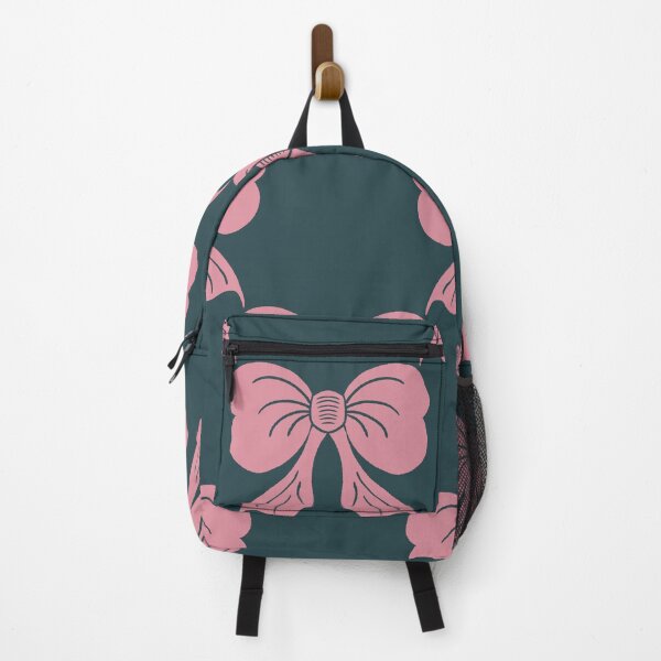 Item preview, Large Pink Coquette Bows Dark Teal Preppy Ribbon Pattern designed and sold by DColourMuse.