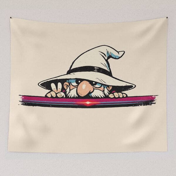 Item preview, Neon Retro Anime Kilroy The Wizard designed and sold by KungPowUnicorn.