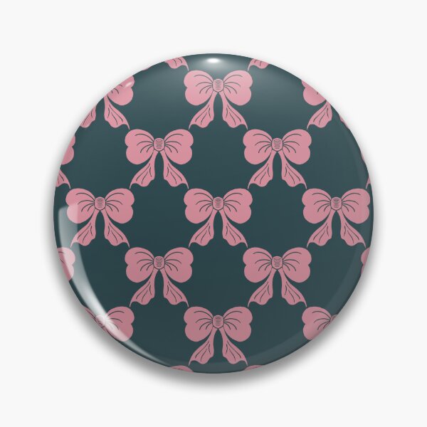 Item preview, Medium Pink Coquette Bows Dark Teal Preppy Ribbon Pattern designed and sold by DColourMuse.