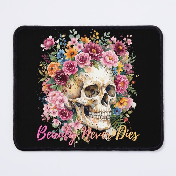 Item preview, Beauty Never Dies Watercolor Floral Skull Botanical Crown designed and sold by BreezifyDesignStudio.