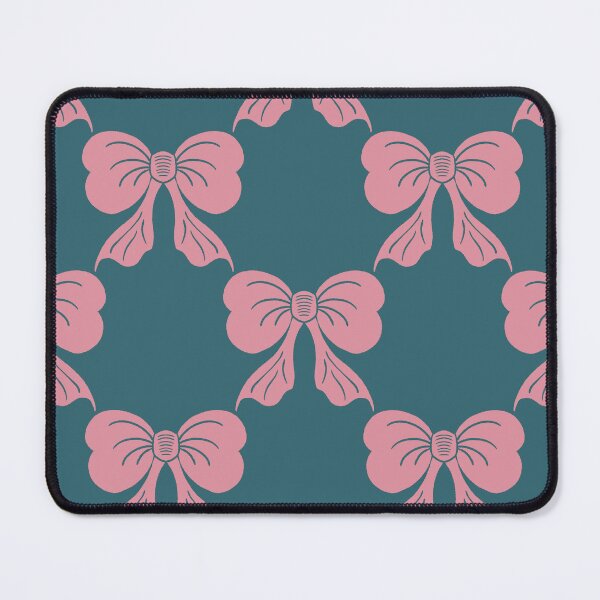 Item preview, Large Pink Coquette Bows Teal Blue Preppy Ribbon Pattern designed and sold by DColourMuse.