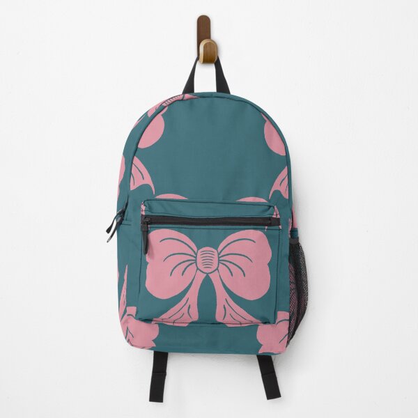 Item preview, Large Pink Coquette Bows Teal Blue Preppy Ribbon Pattern designed and sold by DColourMuse.