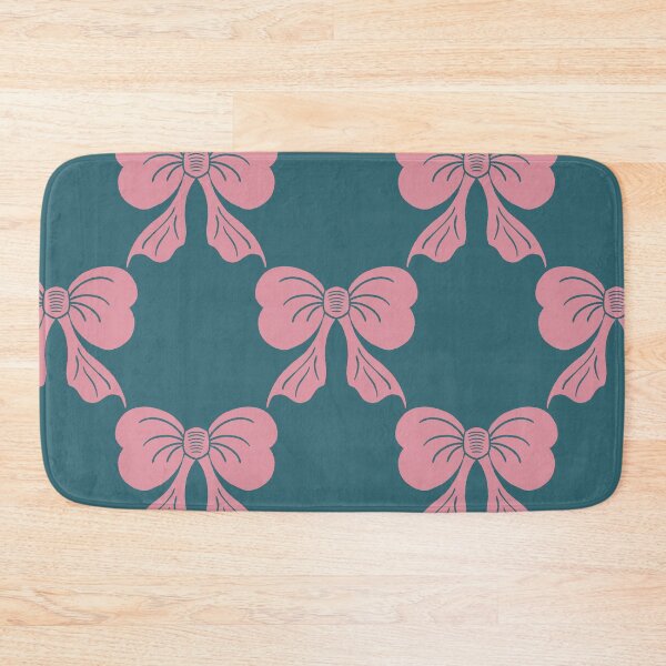 Item preview, Large Pink Coquette Bows Teal Blue Preppy Ribbon Pattern designed and sold by DColourMuse.