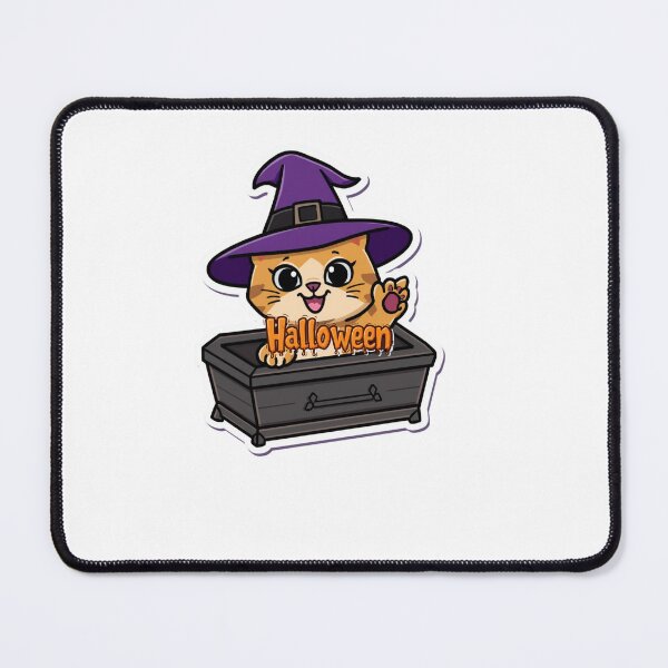 Item preview, Cute Halloween Witch Cat | Kawaii Black Coffin Kitty | Spooky Cat Clipart | Halloween Cat Shirt Design designed and sold by Good Day Design.