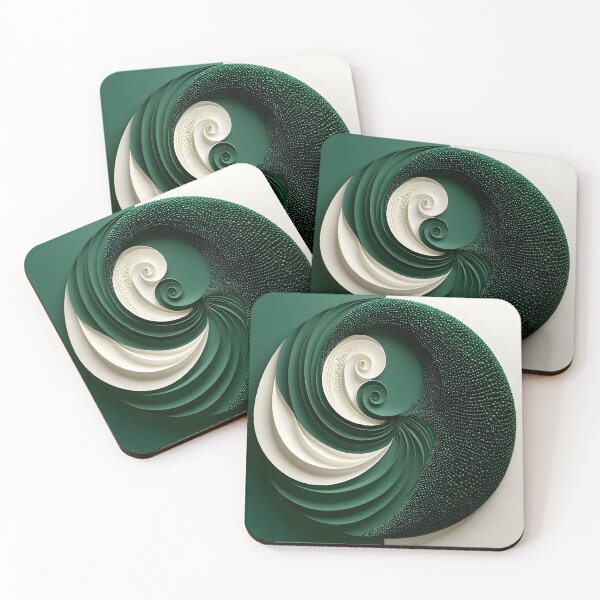 Item preview, Green and White Spiral Design designed and sold by Vicky Brago-Mitchell®.