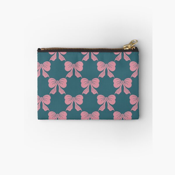 Item preview, Medium Pink Coquette Bows Teal Blue Preppy Ribbon Pattern designed and sold by DColourMuse.