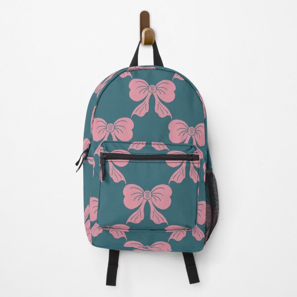 Item preview, Medium Pink Coquette Bows Teal Blue Preppy Ribbon Pattern designed and sold by DColourMuse.