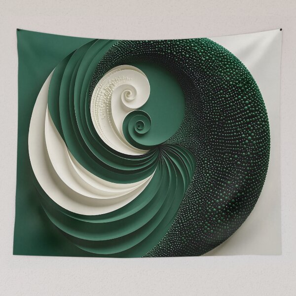 Item preview, Green and White Spiral Design designed and sold by Vicky Brago-Mitchell®.