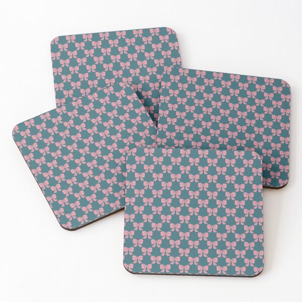 Item preview, Small Pink Coquette Bows Teal Blue Preppy Ribbon Pattern designed and sold by DColourMuse.